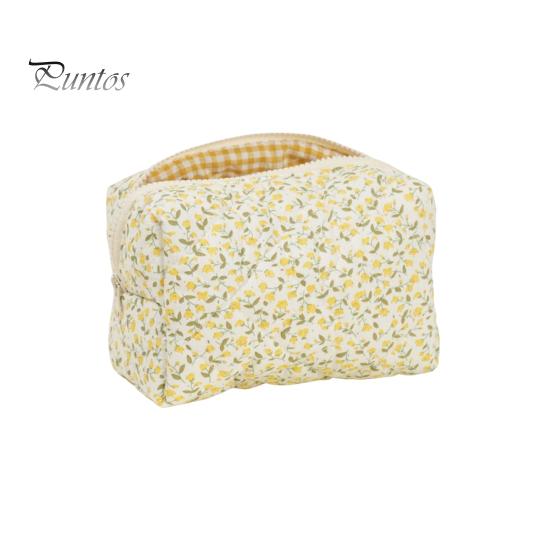 

Косметичка с цветочным принтом, застежка-молния, сумка для хранения кистей для макияжа, многоразовый органайзер для косметики, сумка для туалетных принадлежностей и косметических инструментов жёлтый