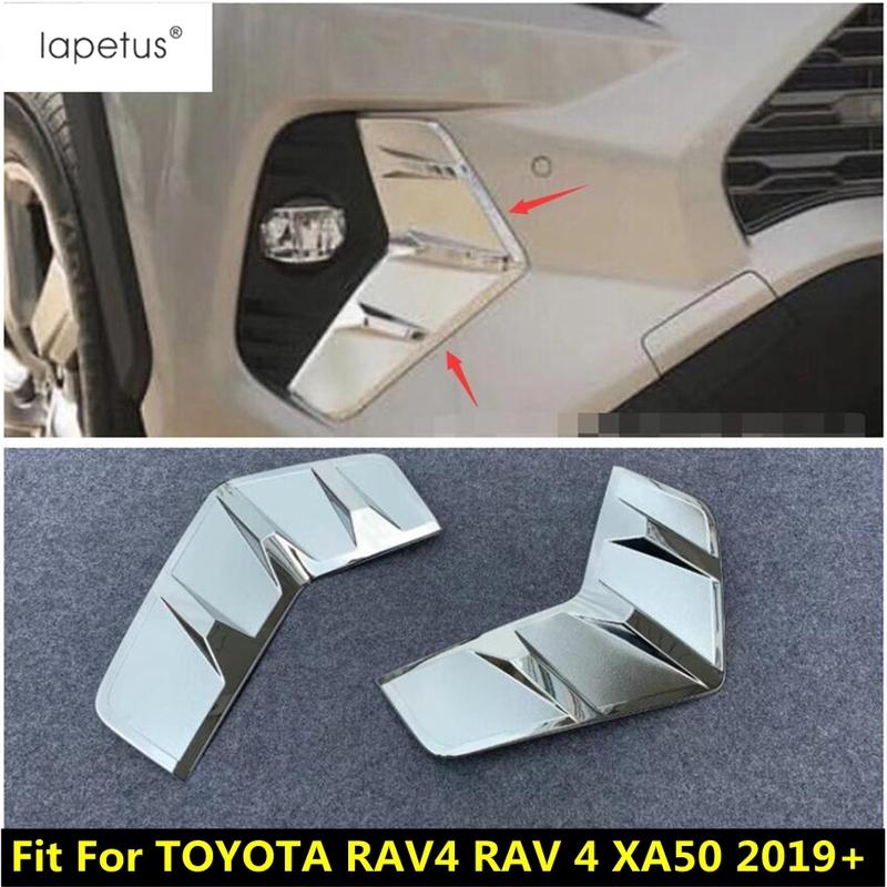 Front Fog Light FogLight Lamp Eyelid Eyebrow Decoration Cover Trim For TOYOTA RAV4 RAV 4 XA50 - 2024 ABS Chrome Accessories