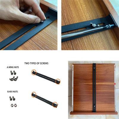 Kit de reparación de cajones de 1/2 juego con tornillos, tablero de partículas de madera MDF, soporte de refuerzo contra roturas para cajoneras, accesorio de reparación de muebles de montaje central