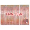 3Pcs Silver Foil Fringe Curtains 10 Colors Metallic Rose Gold Tinsel Streamer Curtains for Birthday Wedding Party Backdrop Decor