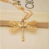New fashion Exquisite Gold Hollow Dragonfly Necklace C145