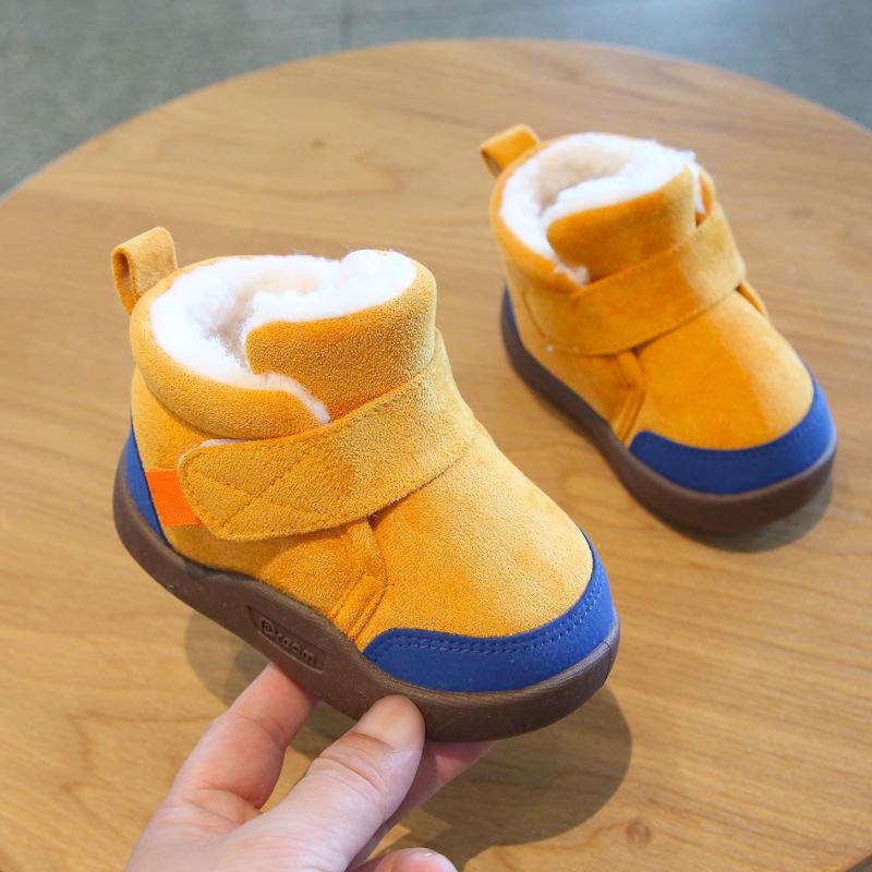 Winter-Kleinkindstiefel mit Samtfutter (Alter 1-4) - Weiche Sohle, Rutschfest, Baumwoll-Schneestiefel für Jungen & Mädchen