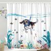 Funny Animal Cartoon Print Shower Curtain, Waterproof Shower Curtain With 12 Hooks, Bathroom Accessories, Bathroom Decoration