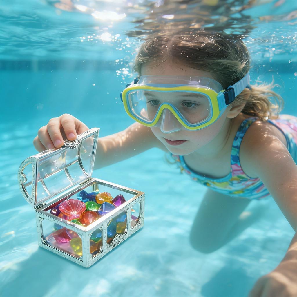 Summer-Appropriate Children's Pool And Diving Pool Toys, Diving Game Treasure Chest Toy Set.