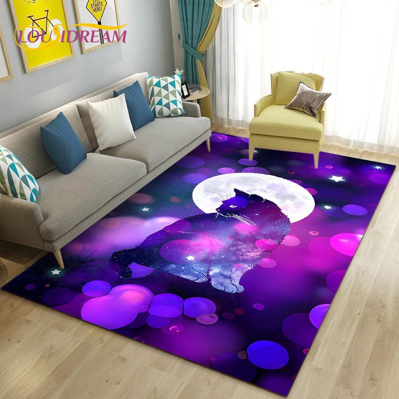 3D Cartoon Cute Cat Area Rug,Carpet Rug for Living Room Bedroom Sofa Doormat Kitchen Decoration,Kid Play Game Non-slip Floor Mat