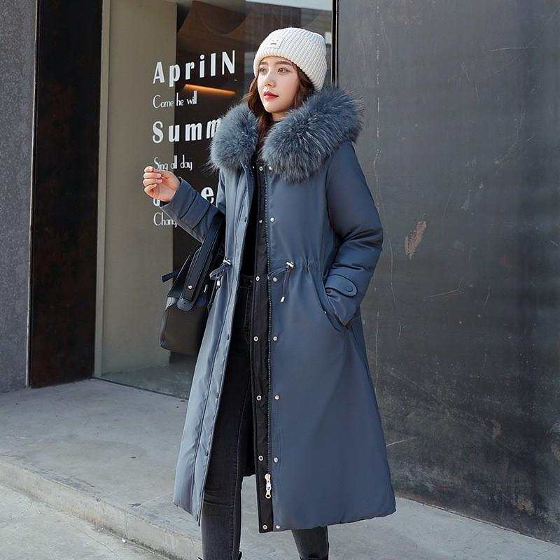 Womens Mid-Length Parka Reversible Slim Fit Thick Solid Color Casual Cotton Coat Winter