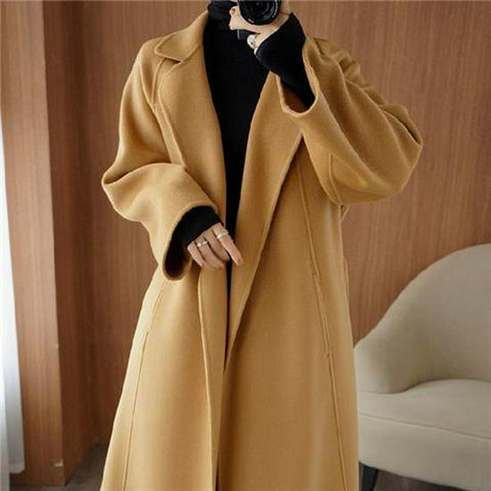 Korean Style Mid-Length Woolen Coat: Trendy Thickened Loose Jacket for Autumn/Winter, Plus Size Women's Fashion 2022.