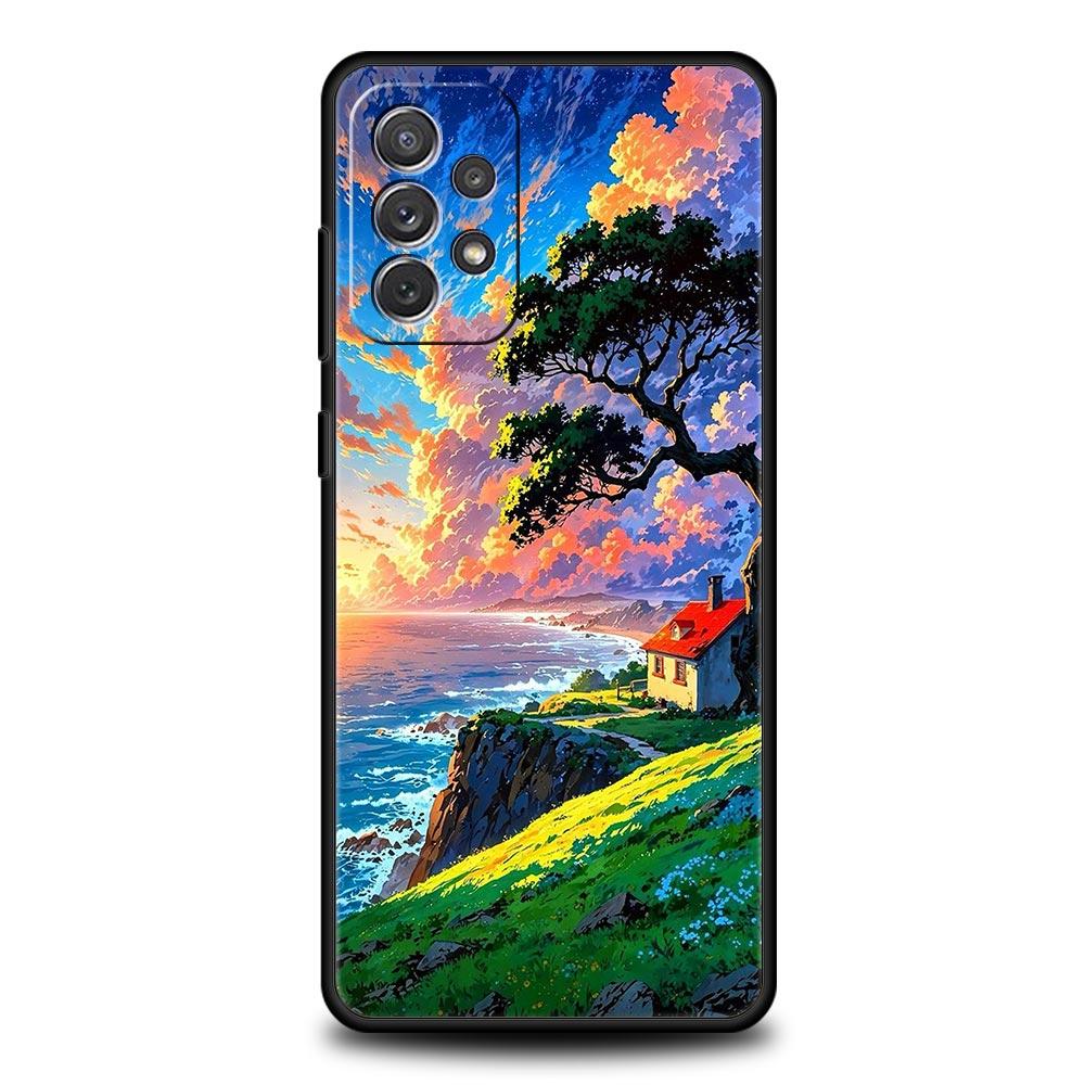Japanese Anime Landscape Art Case for Samsung A51 A71 A21S A12 A11 A15 A25 A31 A41 A23 A33 A53 A73 A05S A13 5G A35 A55 Cover