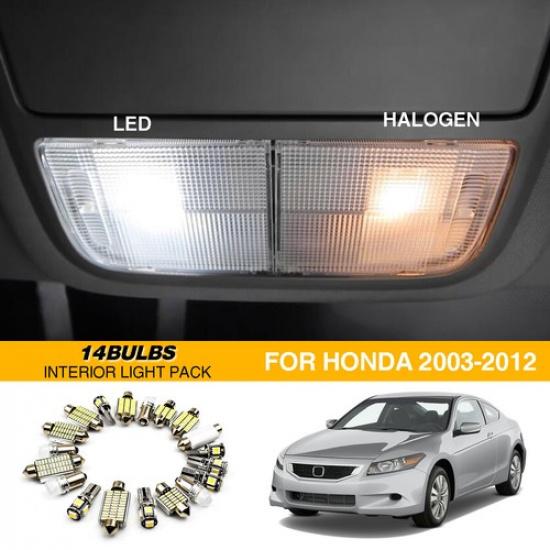 

Car Interior LED Light Pack 14x For Honda Accord Map Dome Courtesy Door Lights
