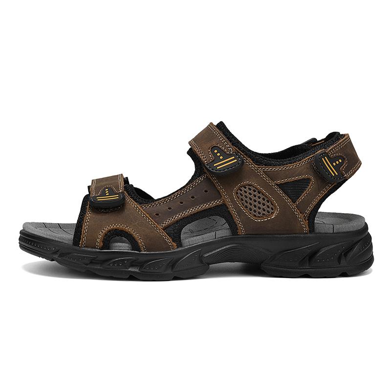 Classics Style Men Sandals Outdoor Walking Summer Shoes Anti-Slippery Beach Shoes Men Comfortable Soft Leather Sandals