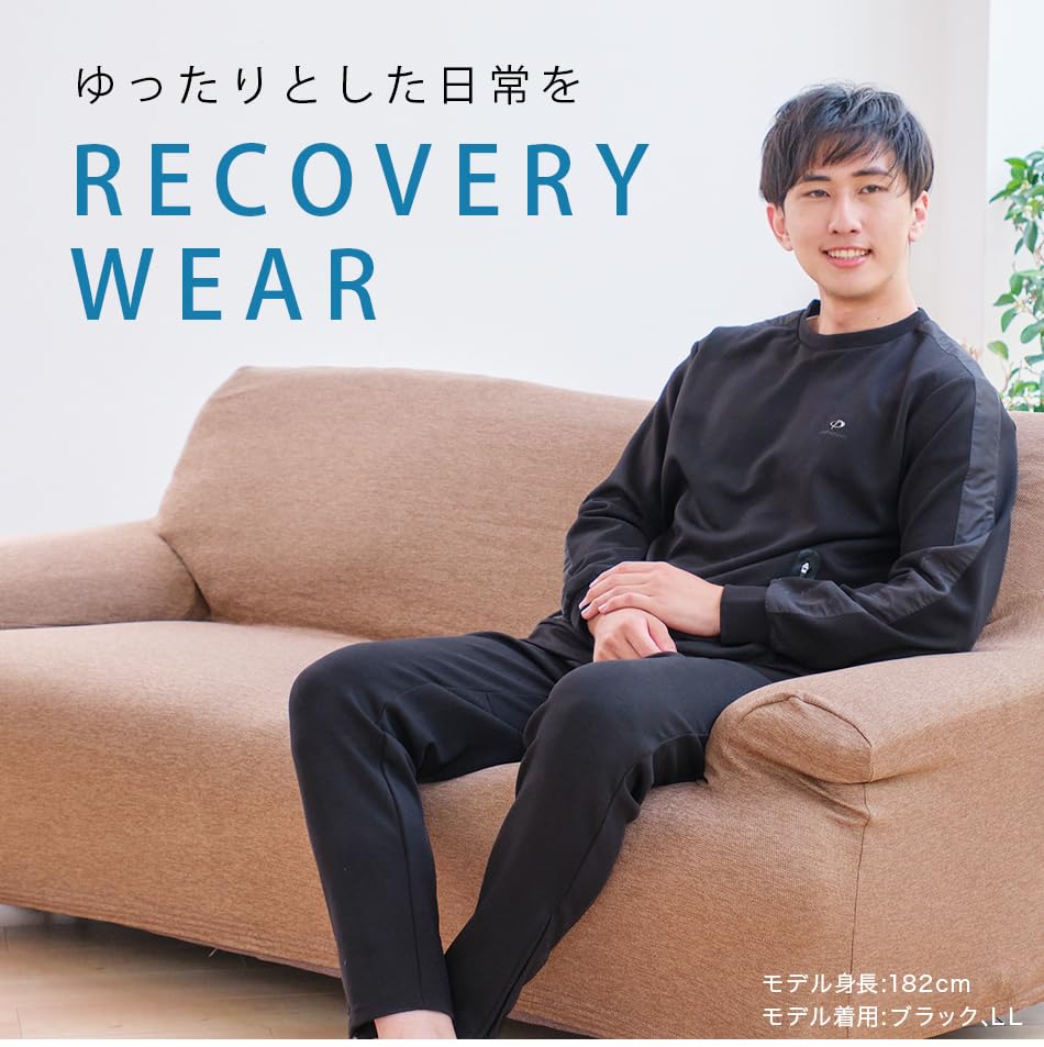 phiten Recovery Wear Pullover Men's Black L