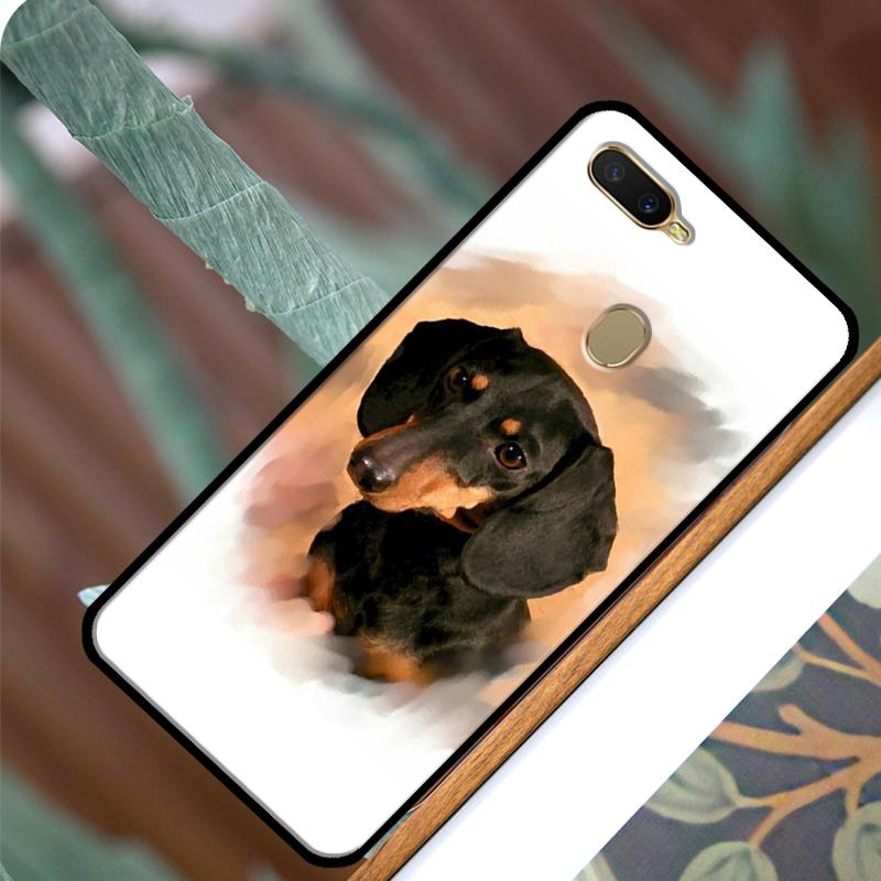 

Чехол для собаки таксы для OPPO A83 A91 A93 A1K A15 A3S A54 A74 A94 A5 A9 A31 A53 A52 A72 A53S Задняя крышка OPPO Reno5 Lite