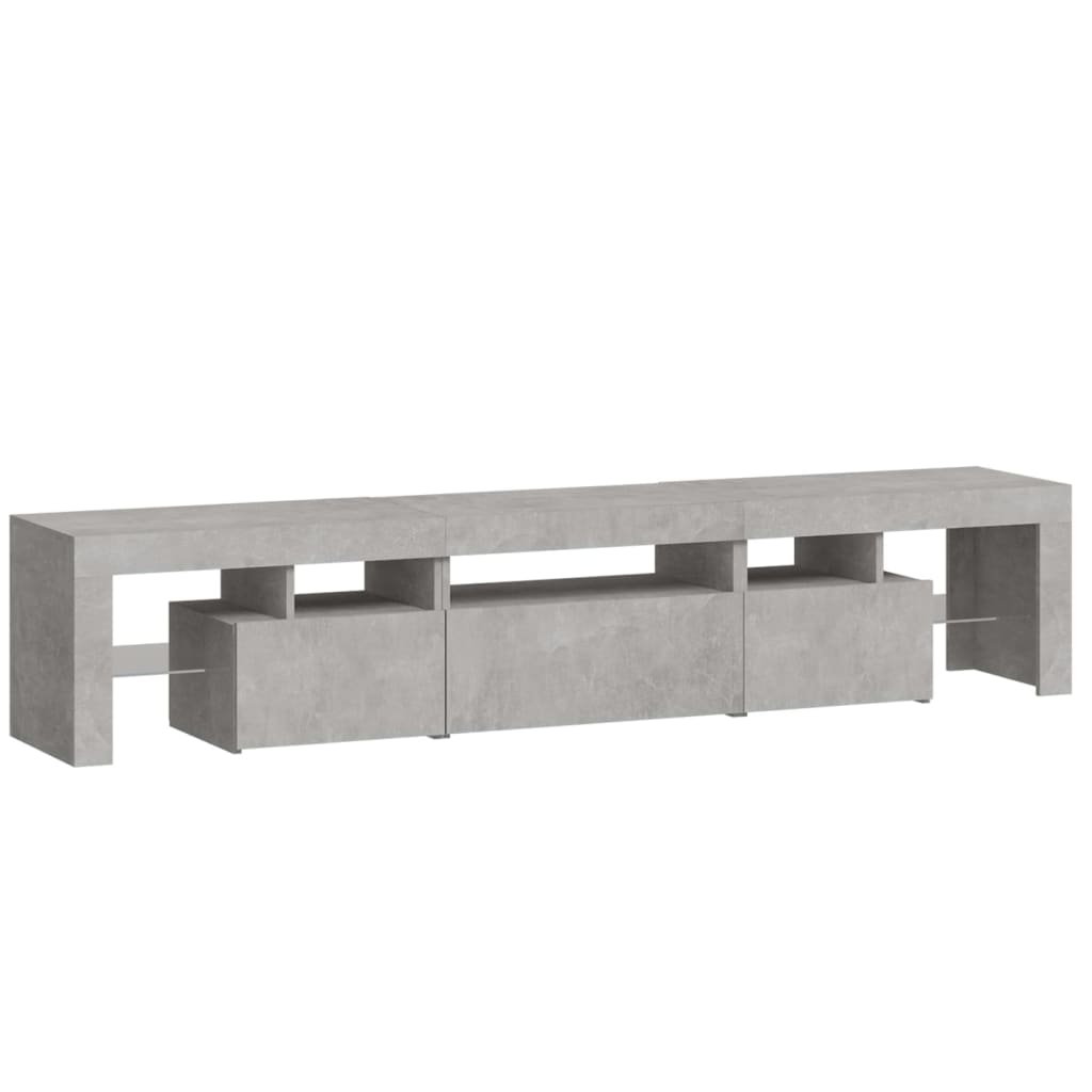 TV Cabinet with LED Lights Concrete Grey 200 X 36.5 X 40 Cm