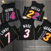 Camisa de Basquete Miami Heat Estampa Personalizada Jovem Adulto Roupa Esportiva de Performance Tecido Respirável de Carvão de Bambu