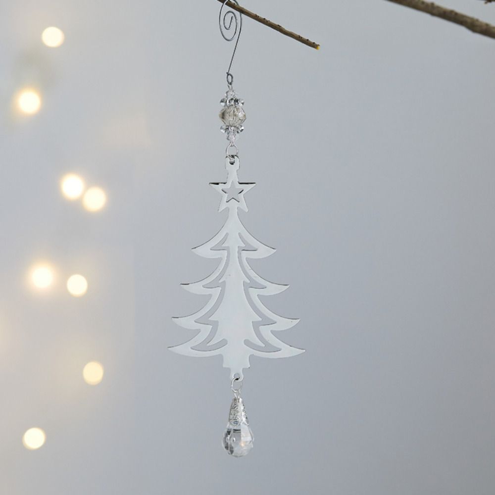 Iron 3D Christmas Snowflakes Pendant Three-dimensional Glitter Christmas Tree Hanging Ornaments Reusable Plating Gold/Silver