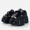 Vintage Distressed Punk Platform Shoes Y2K Streetwear Womens Fashion Round Toe Lace-up