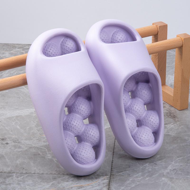 Men's Non-Slip Thick-Soled Summer Indoor Slippers with Unique Massage Design