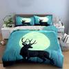 Moonlit Deer Landscape Decor Soft Comfortable Duvet Cover Bedding Set Included 1*Duvet Cover & 2*Pillowcases Gift