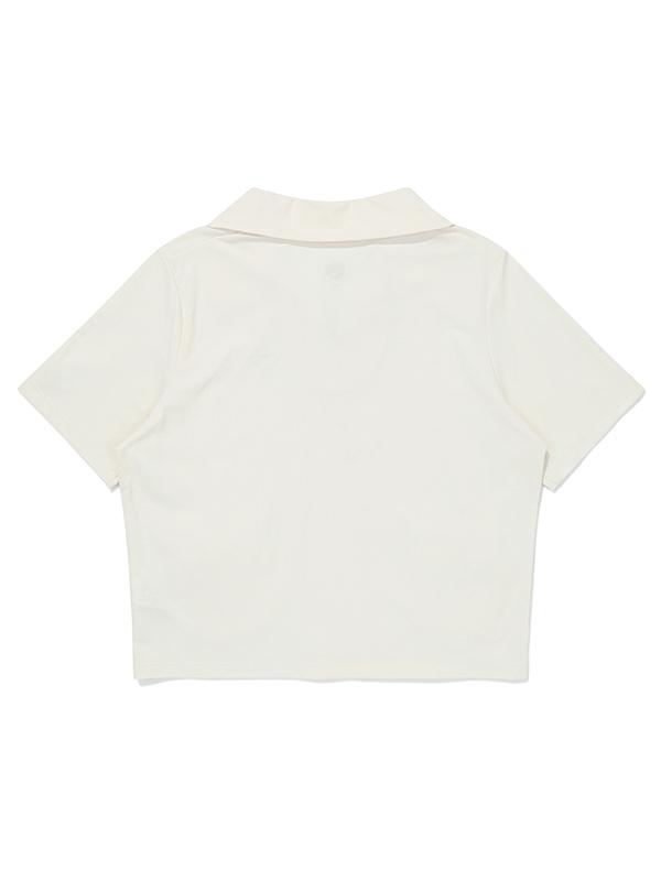 BBC EARTH W String Woven Pocket Collar T-Shirt_White
