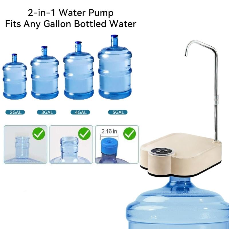 Desktop Drinking Water Dispenser Pump Rechargeable Electric Desktop Water Pump for Home, Office, Outdoor Easy To Use