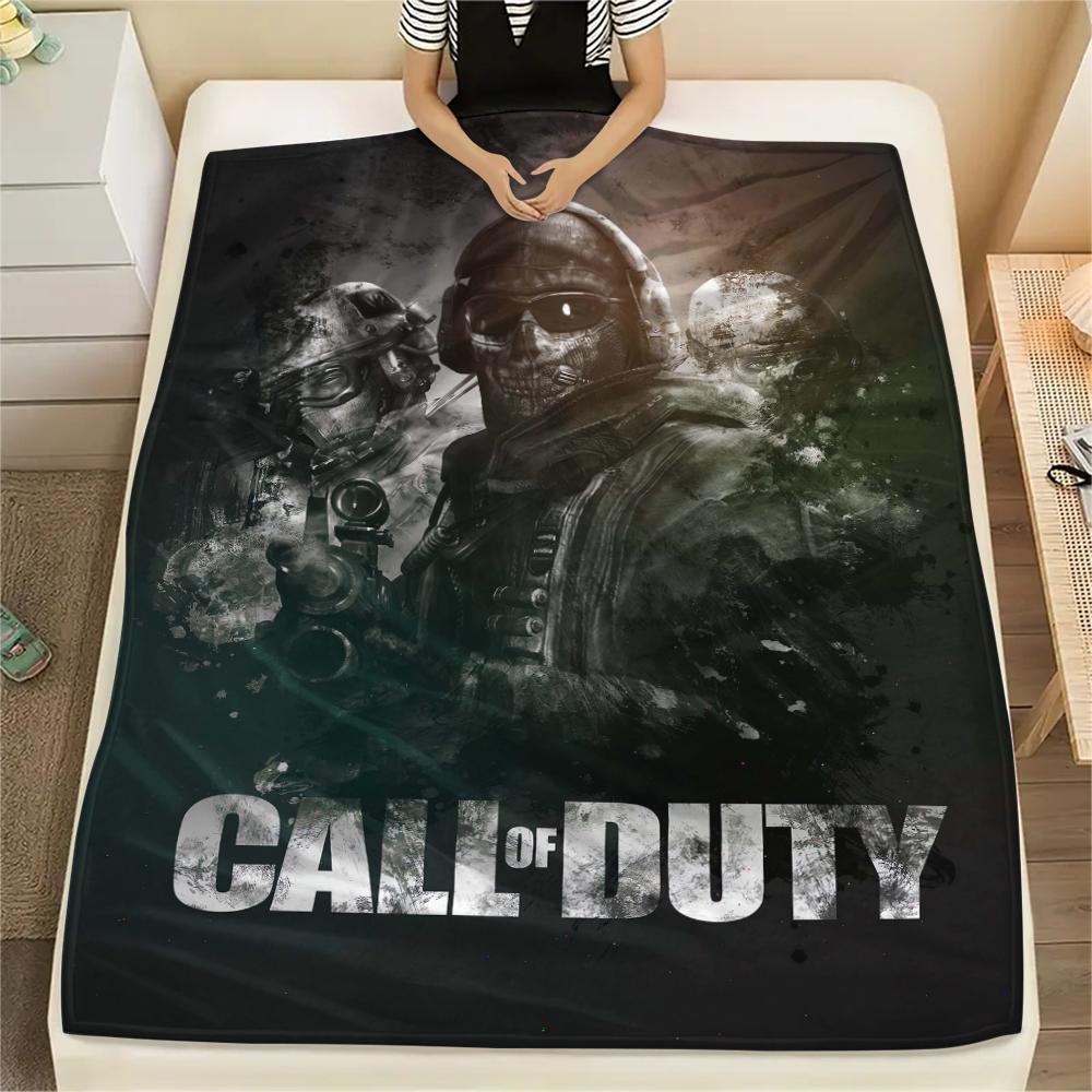 1Pc Call Duty Print Flannel Blanket, High Quality Comfortable for All Seasons, Home Decor, Warmth and Comfort, Perfect for Christmas Gifts