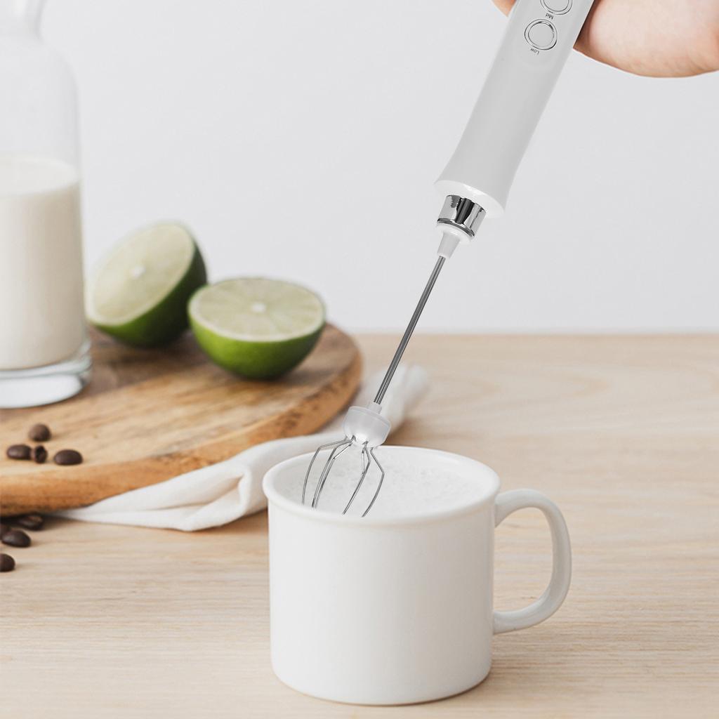 USB Electric Milk Frother 3 Speeds Cappuccino Coffee Foamer 3 Whisk Handheld Egg Beater Hot Chocolate Latte Drink