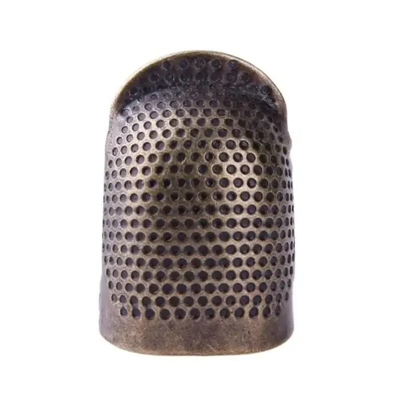 Vintage Metal Sewing Thimble Finger Protector Handmade Non-slip Embroidery Against Ring Needle Presser Needle Hoop Finger Holder