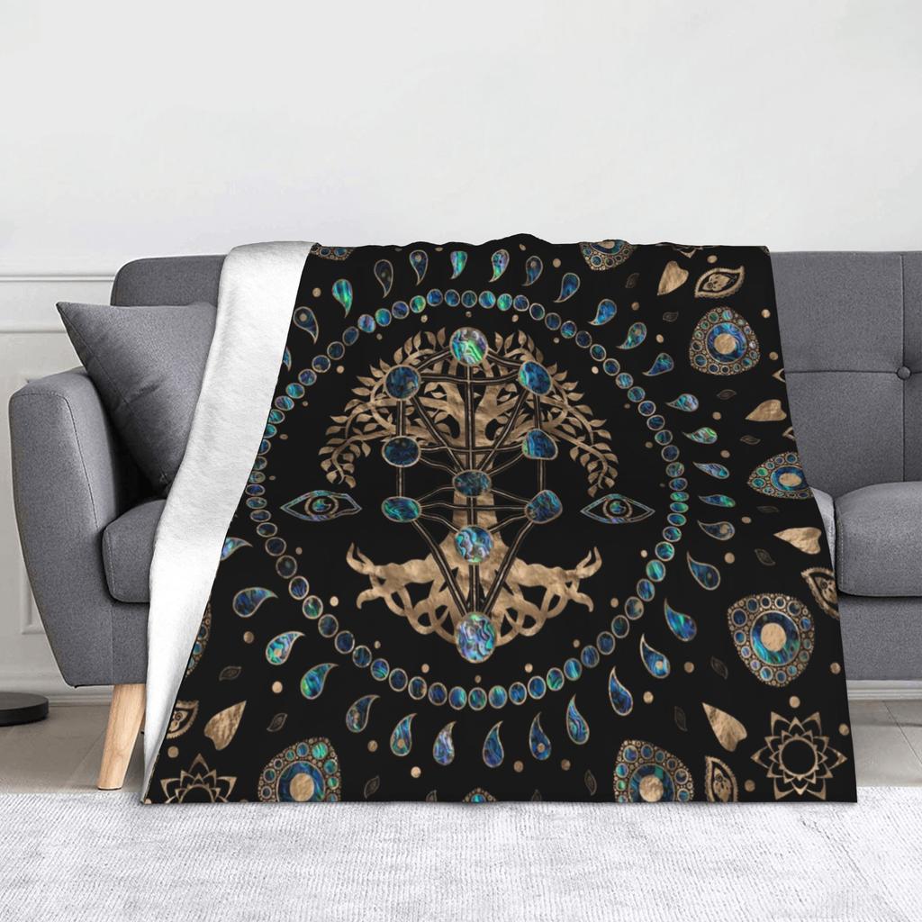 Tree of Life Yggdrasil Blanket Flannel Autumn Valhalla Viking Breathable Super Soft Throw Blankets for Bedding Office Bedspread