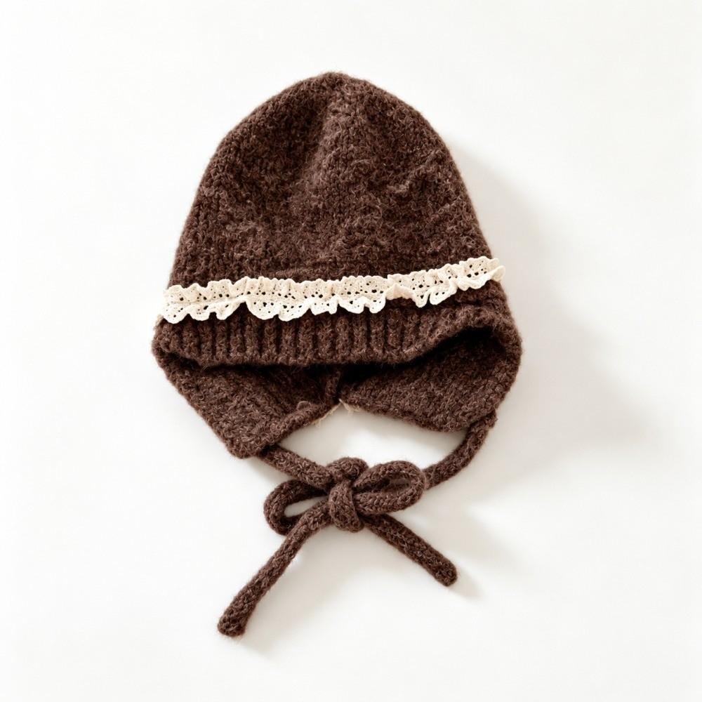 Earflap Kids Knit Hat Tie Closure Baby Beanie Cap Durable Earflap Bonnet Outdoor Wear