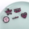 Rose Red Heart-Shaped English Letter Badge for Fashion Bags and Clothing Decoration