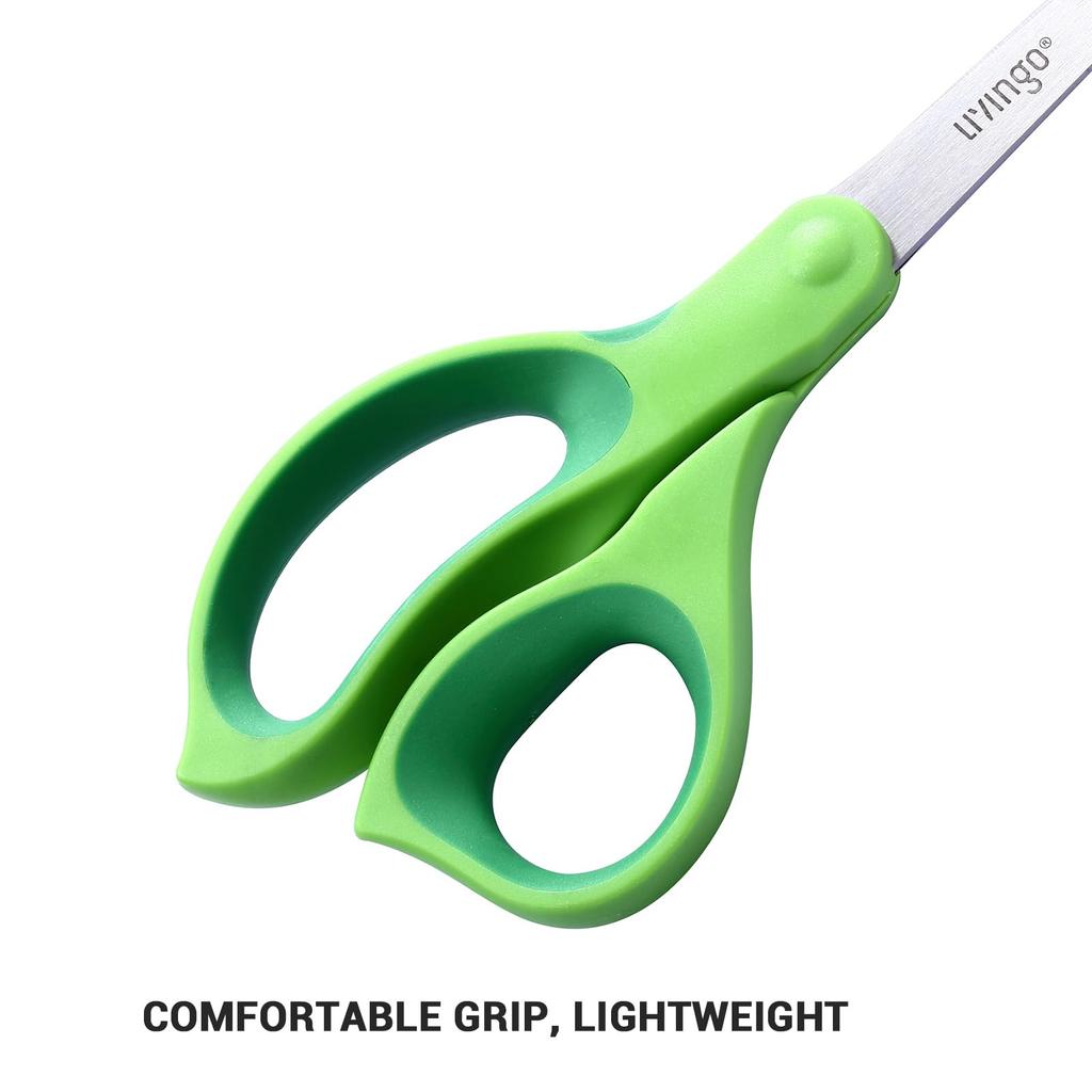 HOEAEA LIVINGO Scissors All LIVINGO Scissors Set of 3 Sharp Stainless Steel Blades and Soft Rubber Ideal for Cutting Fabric and Paper In the or