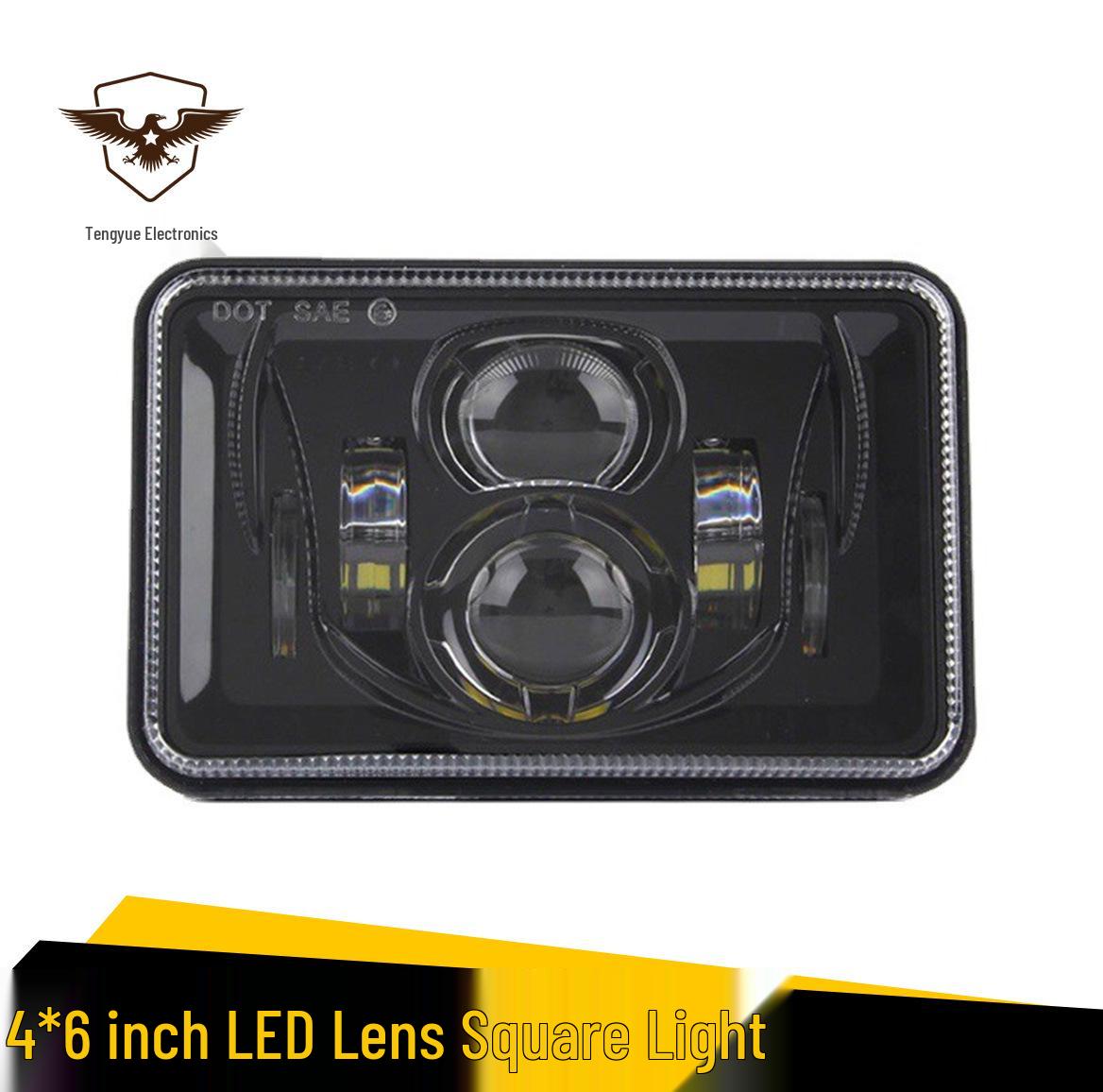 

Светодиодная фара для Jeep Cherokee 213, 4x6 дюймов 55 Вт, Дневной ходовой огонь, В наличии 4*6 Square Light прохладный черный