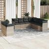 VidaXL Garden Lounge Set with Cushions 9 Pcs, Sofas with Adjustable Feet, Outdoor Furniture Set Patio Terrace, 3217842