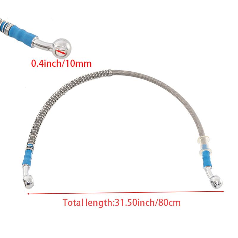 80cm Motorcycle Brake Clutch Oil Hose Line Pipe Hydraulic Silver Tone Universal
