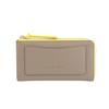 Portefeuille Long Lizdays pour Femme, Petit, Court, Cuir Véritable, Cuir de Vachette, Extra Petit, Fin, Mince, Léger, Compact (Gris BeigeJaune)