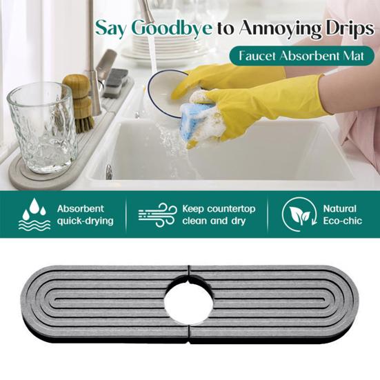 Podložka pod baterii Ochrana proti stříkající vodě na dřez Rychleschnoucí podložka pod kuchyňskou baterii Odvodňovací podložka Vodoabsorpční kamenný tác na koupelnovou desku