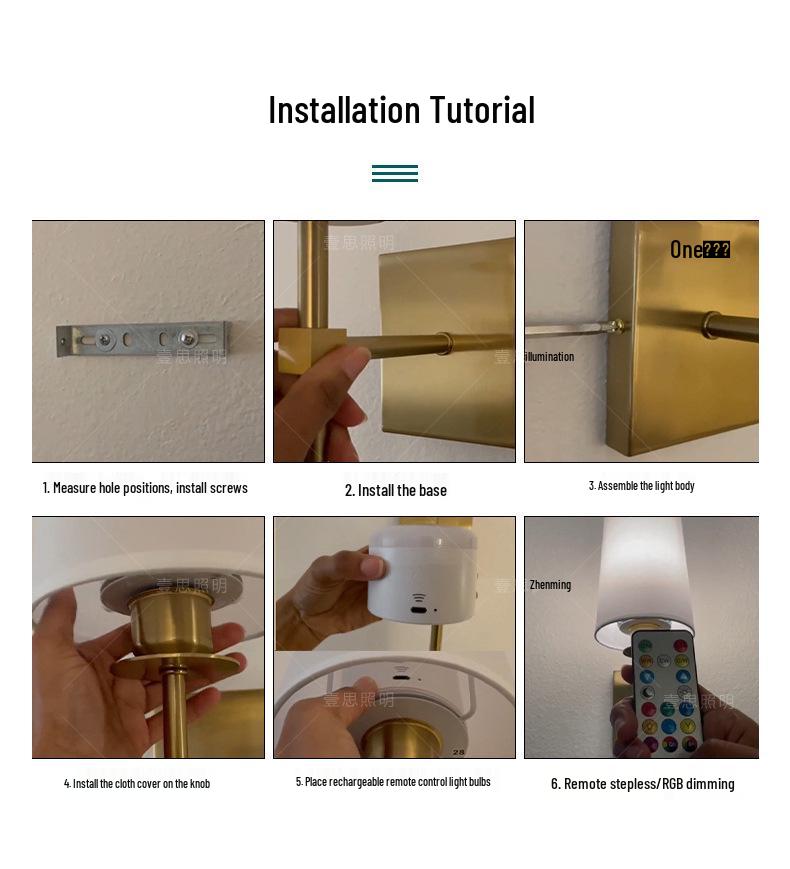 Punch-Free RGB Wall Light with Remote Control for Bedroom or Living Room