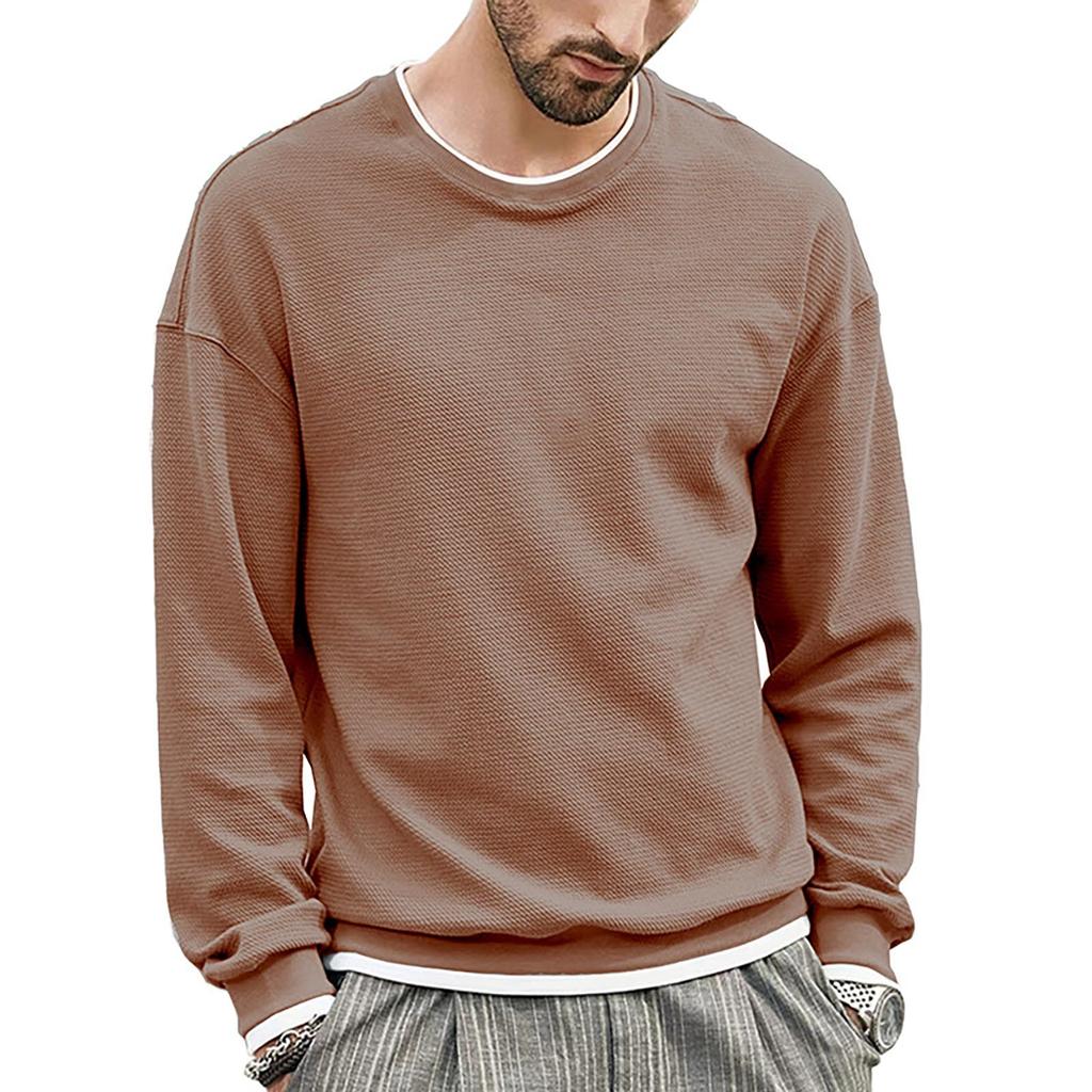 And Winter New Men's Sweater Solid Round Neck Sweater Men's Sweater