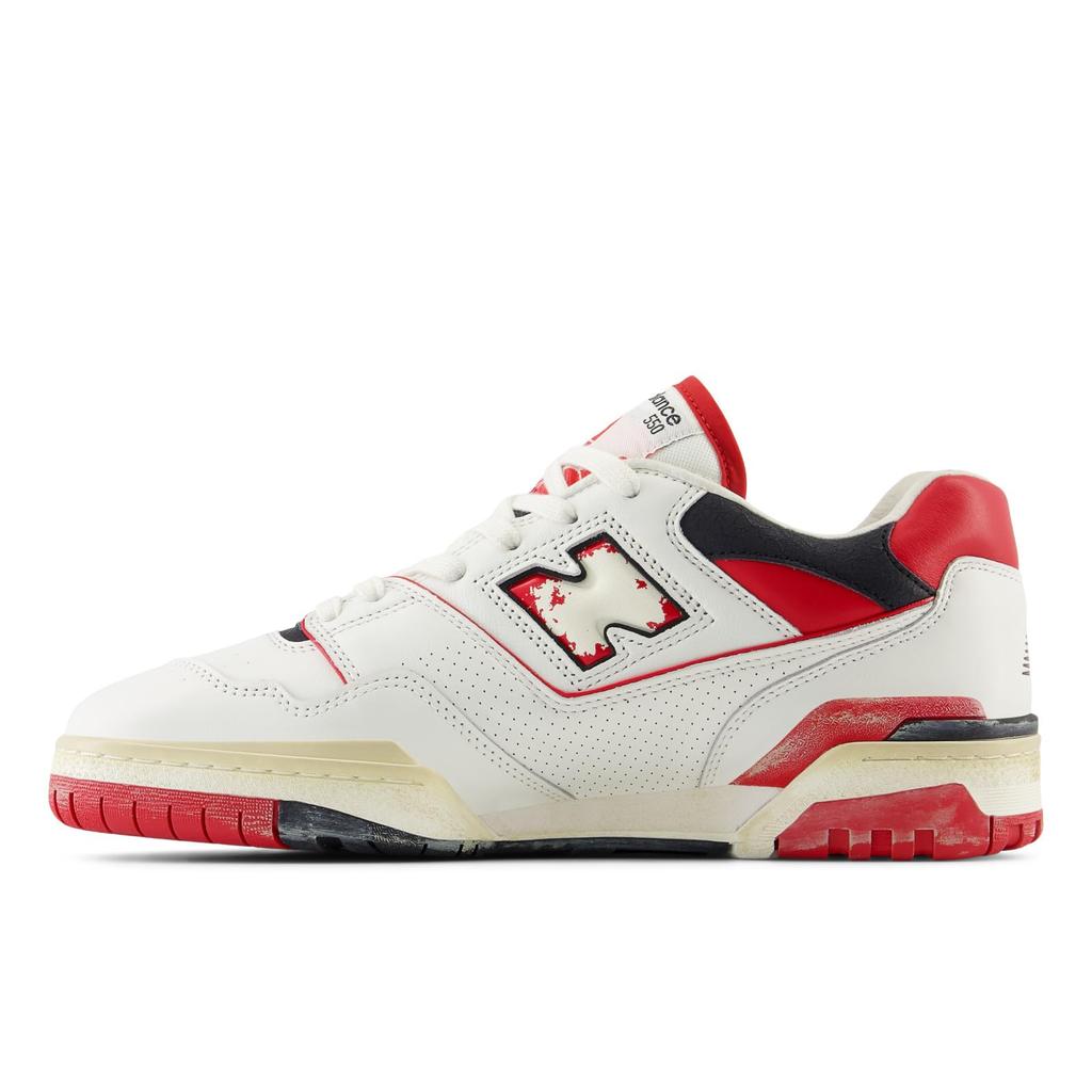 New Balance 574 Classic Running Sea Men's Shoe, Salt/Team Red/Black, 7.5