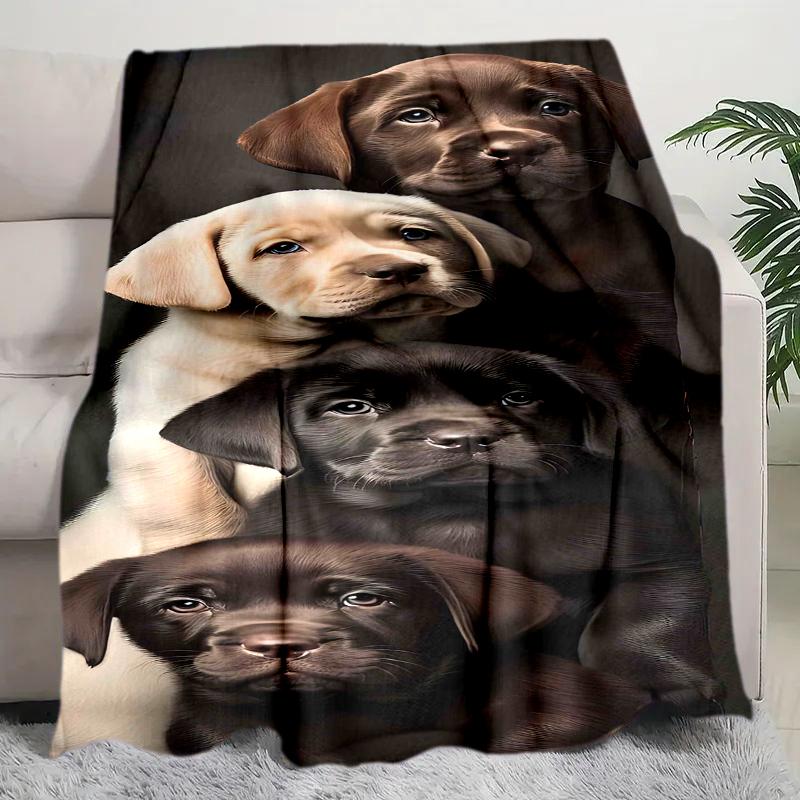 1PC Dog cute printed blanket, all season lightweight home office outdoor nap multifunctional blanket A9