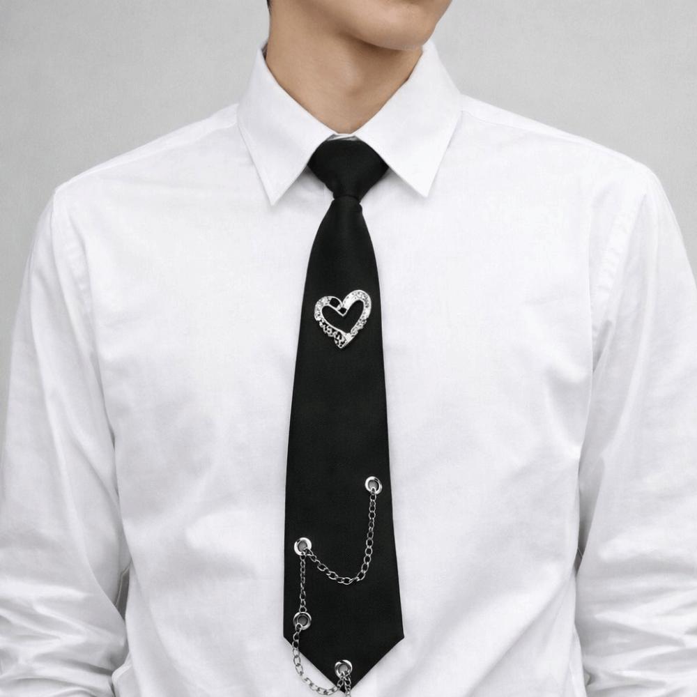 Koreanischer Stil Lange Krawatte Quasten Hemdkrawatte Elegante Liebesherz Krawatte Herren