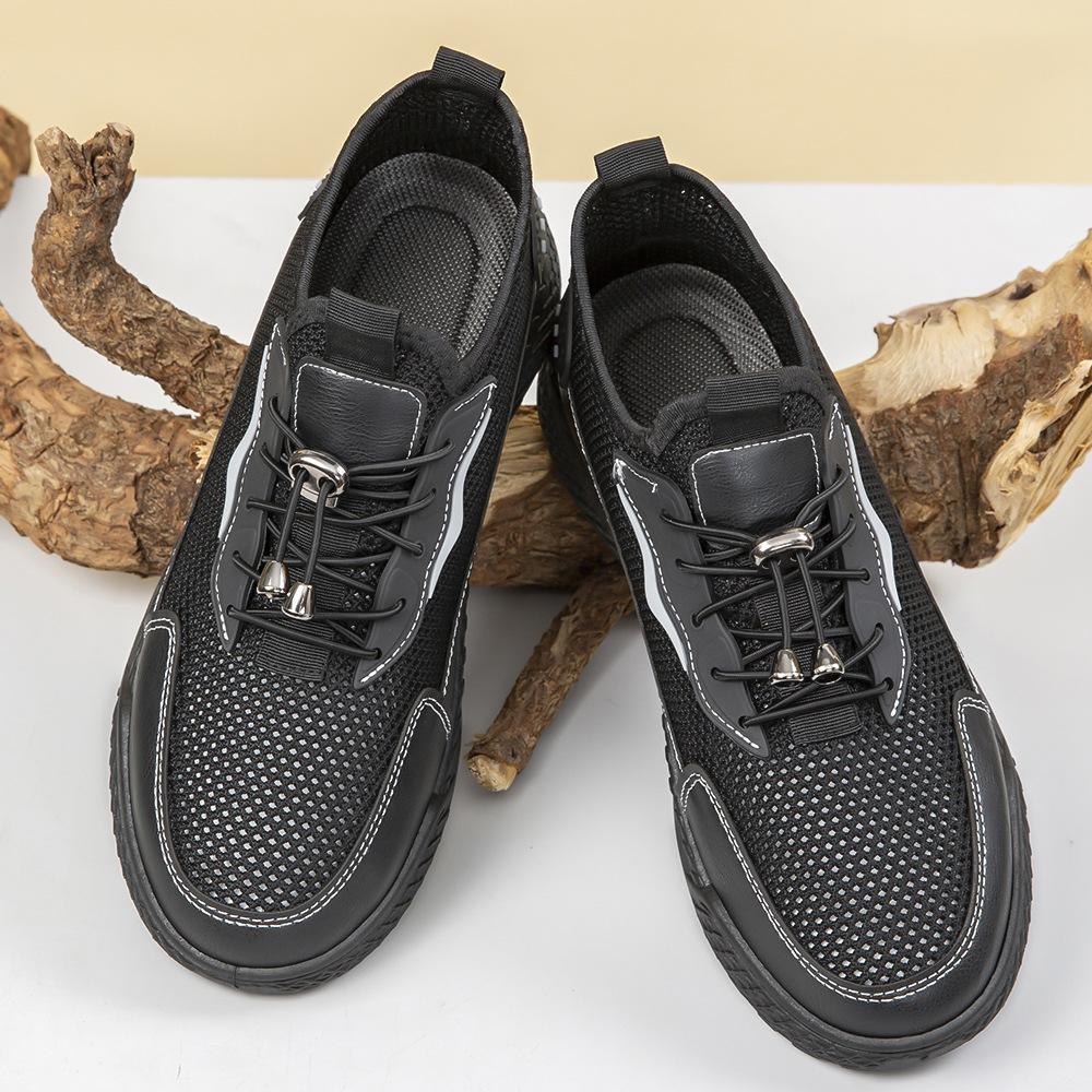

Men s 2025 new mesh shoes summer breathable hollow soft sole light non-slip casual lazy one-pedal men s shoes 39