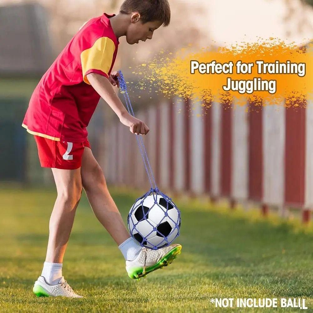Mesh Bag Soccer Ball Net Kicker Trainer Football Self Trainer Kick Net Pocket  Bounce The Ball