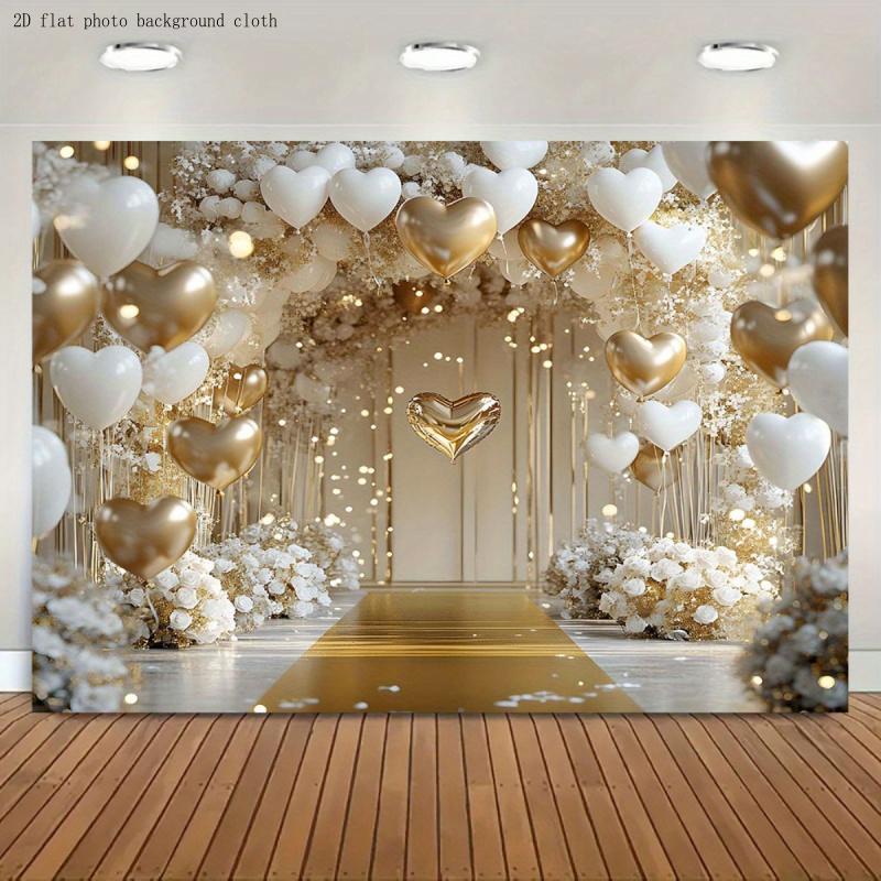 Ebene, ein großflächiger, eleganter floraler Ballonbogen-Hintergrund, geeignet für Hochzeiten und Babypartys