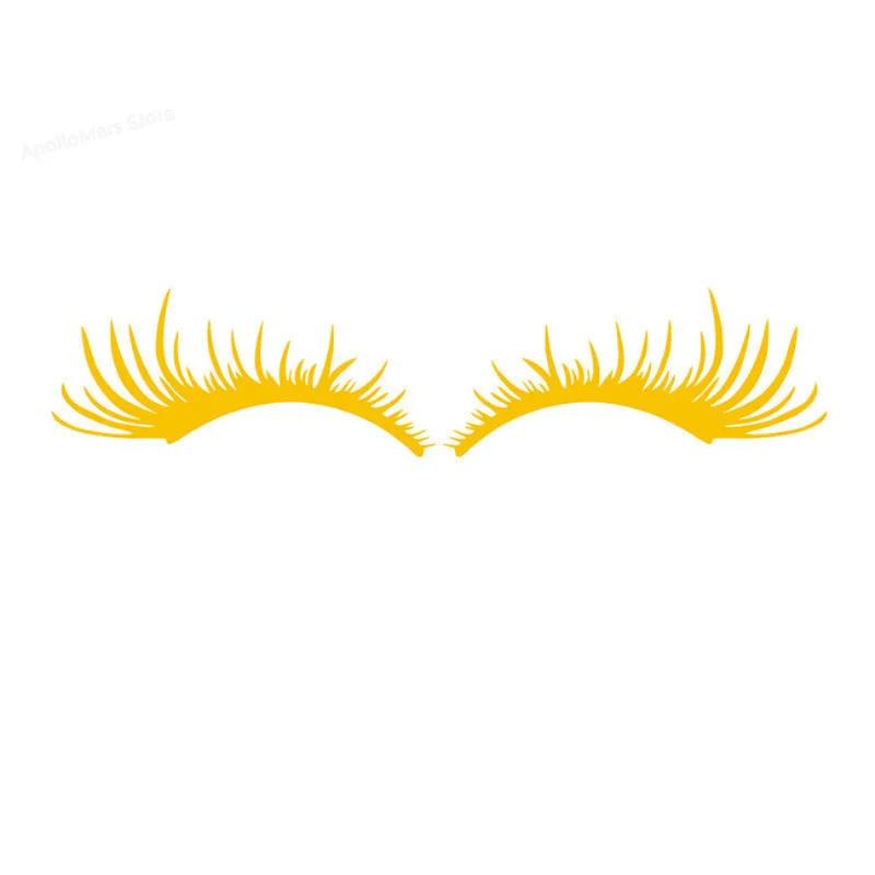 

1Pair Car Headlight Eyelash Stickers 3D Charming False Eyelashes Decal Car Bumper Decoration Motorcycle Styling Accessories yellow-1 Pair JIEMAO