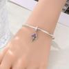 S925 Silver DIY Bracelet Beads Charms Iris Pansy Four Leaf Clover Pendant for Jewelry Making Handmade