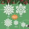36pcs Snowflakes-Christmas Tree Decorations, Snowflake Ornaments for Tree, Plastic Glitter White Snow Flakes Ornaments