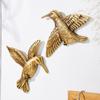 Golden Hummingbird Pendant Resin Handicrafts Three-dimensional Golden Bird Wall Decoration Simulated Hummingbird Room Decor