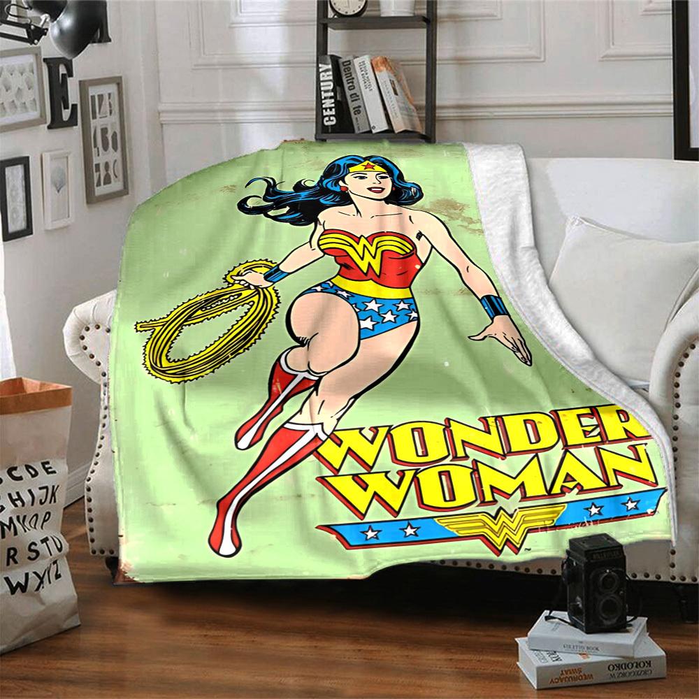 1pc Wonder Woman Blanket | Polyester Fiber, All-Season Comfort for Sofa, Bed, Office, Car, Camping Yy251021159