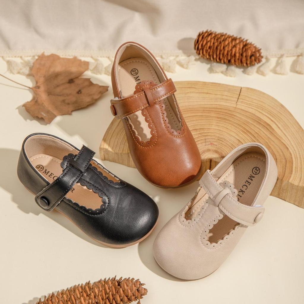 Girls' Casual Velcro Leather Shoes: Spring & Autumn Collection